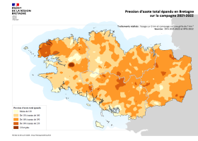 Pression de l'azote total épandu en 2021-2022