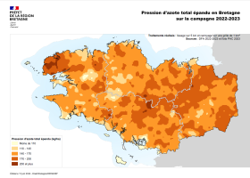 Pression de l'azote total épandu en 2022-2023