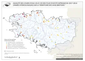Qualité des cours d'eau bretons vis-à-vis des flux d'azote nitrique en 2017-2018