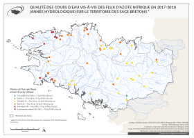 Qualité des cours d'eau bretons vis-à-vis des flux d'azote nitrique en 2017-2018
