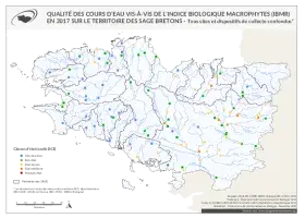 Qualité des cours d'eau bretons vis-à-vis de l'indice biologique macrophytes (IBMR) en 2017