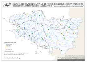 Qualité des cours d'eau bretons vis-à-vis de l'indice biologique macrophytes (IBMR) en 2017