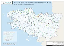 Qualité des cours d'eau bretons vis-à-vis des orthophosphates en 2015