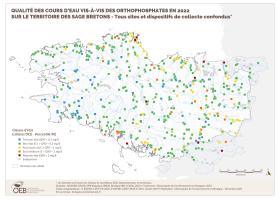  Qualité des cours d'eau bretons vis-à-vis des orthophosphates en 2022