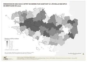 Émissions de gaz à effet de serre par habitant par EPCI en 2020