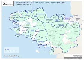 Bassins versants dotés d'un Sage et d'un contrat territorial - Fin 2017