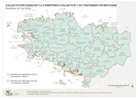 Collectivités exerçant la compétence collecte et/ou traitement - Situation 01/01/2025