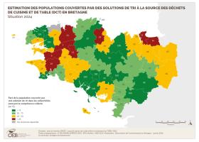 Estimation des populations couvertes par des solutions de tri à la source des déchets de cuisine et de table (DCT) - Situation 2024