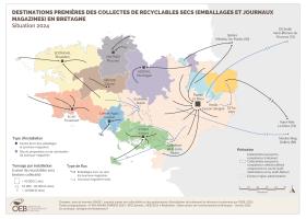 Destinations premières des collectes de recyclables secs (emballages et journaux magazines) - Situation 2024