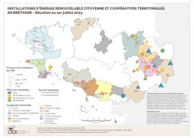 Installations d'énergie renouvelable citoyenne et coopératives territoriales - Situation au 1er juillet 2023