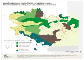 Répartition des répondants selon les familles de paysage en Bretagne - Enquête régionale « Bien-être et paysages bretons »