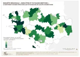 Le sentiment de bien-être dans les paysages selon les EPCI  en Bretagne - Enquête régionale « Bien-être et paysages bretons »