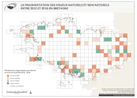 La fragmentation des milieux naturels naturels et semi naturels entre 2012 et 2018
