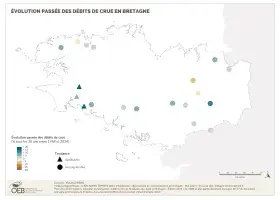 Inondations par débordement et débits de crue en Bretagne - Évolution passée des débits de crue