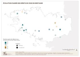 Inondations par débordement et débits de crue en Bretagne - Évolution passée des débits de crue