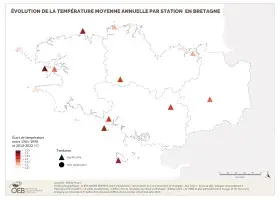 L'évolution passée des températures en Bretagne