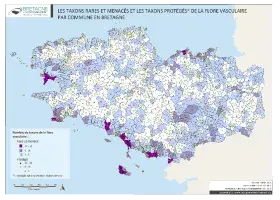 Taxons rares et menacés et les taxons protégés de la flore vasculaire en 2014