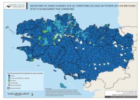 Inventaire des zones humides sur les territoires de Sage : état d'avancement par commune en février 2015