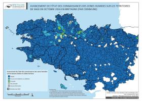 Inventaire des zones humides sur les territoires de Sage : état d'avancement par commune en octobre 2016