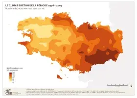 Clone of Le climat breton de la période 1976-2005 - Nombre de jours avec sols secs par an