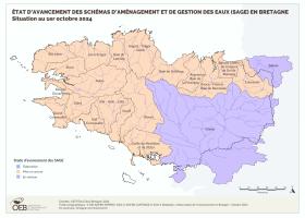 État d'avancement des Sage de Bretagne - Octobre 2024