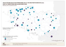 Qualité des eaux souterraines vis-à-vis des pesticides en 2021