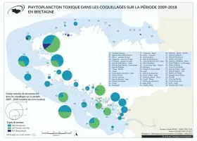 Phytoplancton toxique dans les coquillages sur la période 2009 - 2018