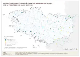 Qualité des cours d'eau vis-à-vis de l'eutrophisation en 2021