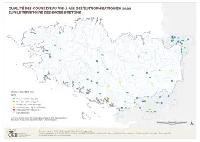 Qualité des cours d'eau vis-à-vis de l'eutrophisation en 2022