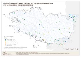 Qualité des cours d'eau vis-à-vis de l'eutrophisation en 2022 - Tous dispositifs de collecte confondus