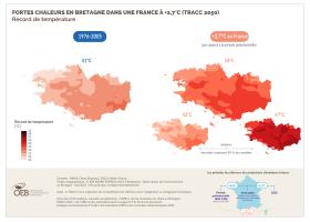 Les fortes chaleurs en Bretagne dans une France à +2,7°C (TRACC 2050) - Record de température