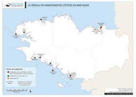Réseau de marégraphes côtiers en Bretagne - Situation en 2015