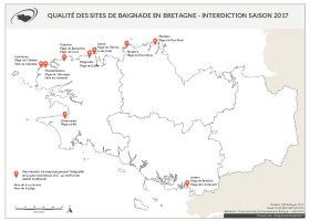 Qualité des eaux de baignade en Bretagne - Interdiction saison 2017