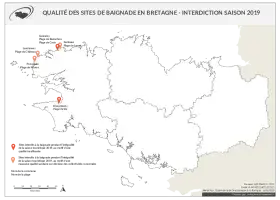 Qualité des eaux de baignade en Bretagne - Interdiction saison 2019