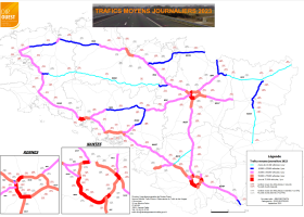 Trafic moyen journalier annuel en 2023