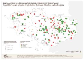 Installations de méthanisation en fonctionnement - Quantité d'énergie primaire et valorisation du biogaz - Situation septembre 2024