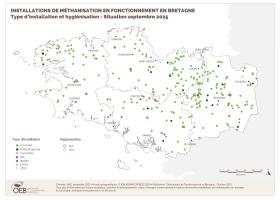 Installations de méthanisation en fonctionnement - Type d'installation et hygiénisation - Situation septembre 2025