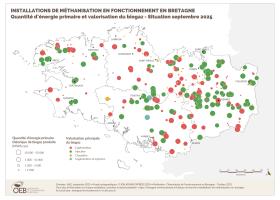 Installations de méthanisation en fonctionnement - Quantité d'énergie primaire et valorisation du biogaz - Situation septembre 2025
