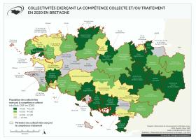 Collectivités exerçant la compétence collecte et/ou traitement en 2020