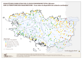 Qualité des cours d'eau bretons vis-à-vis du phosphore total en 2020