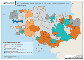 EPCI engagés dans une démarche de tarification incitative en Bretagne en 2015