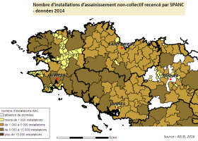 Nombre d’installations d'assainissement non collectif recencées en 2014