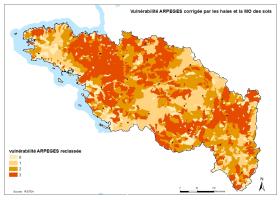 Vulnérabilité au transfert de pesticides sur le bassin Loire-Bretagne d'après la méthode ARPEGES