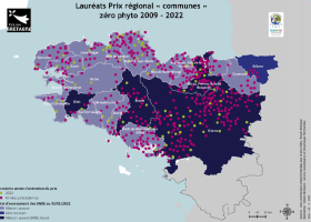 Lauréats Prix régional "communes" zéro phyto 2009 à 2022