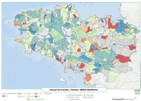 Pression sur la ressource en eau par bassin versant