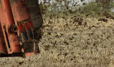 Photo épandage de lisiers sur sol agricole