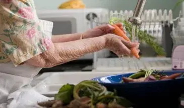 photo rinçage de légumes