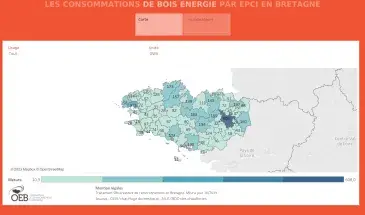 Les consommations de bois énergie par EPCI en Bretagne
