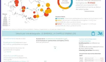 Suivi sanitaire des cyanobactéries dans les zones de baignade en eau douce