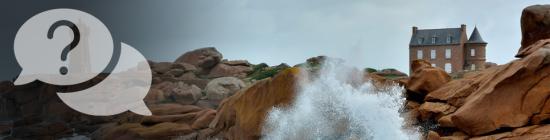 Photo Vague sur la côte de granit rose à Ploumanach